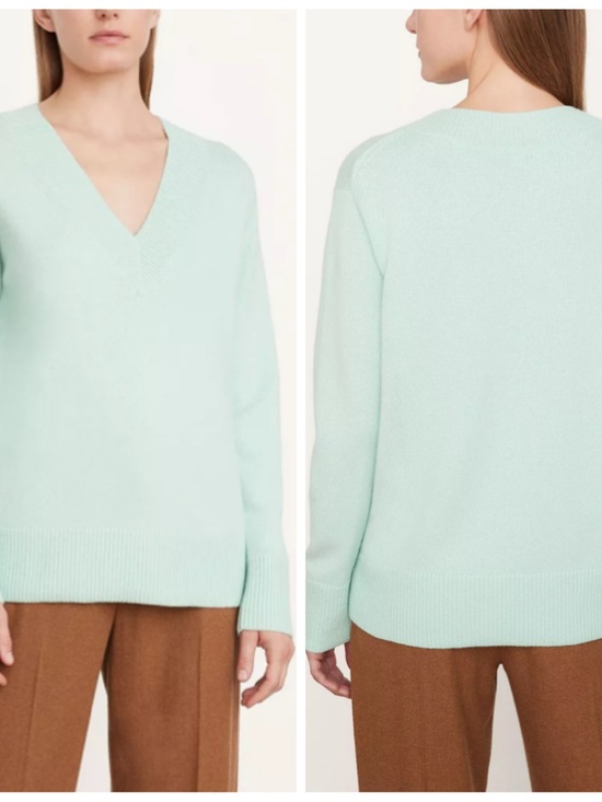 Vince Sweaters - Vince Mint Green V-Neck Cashmere Blend Sweater 2X